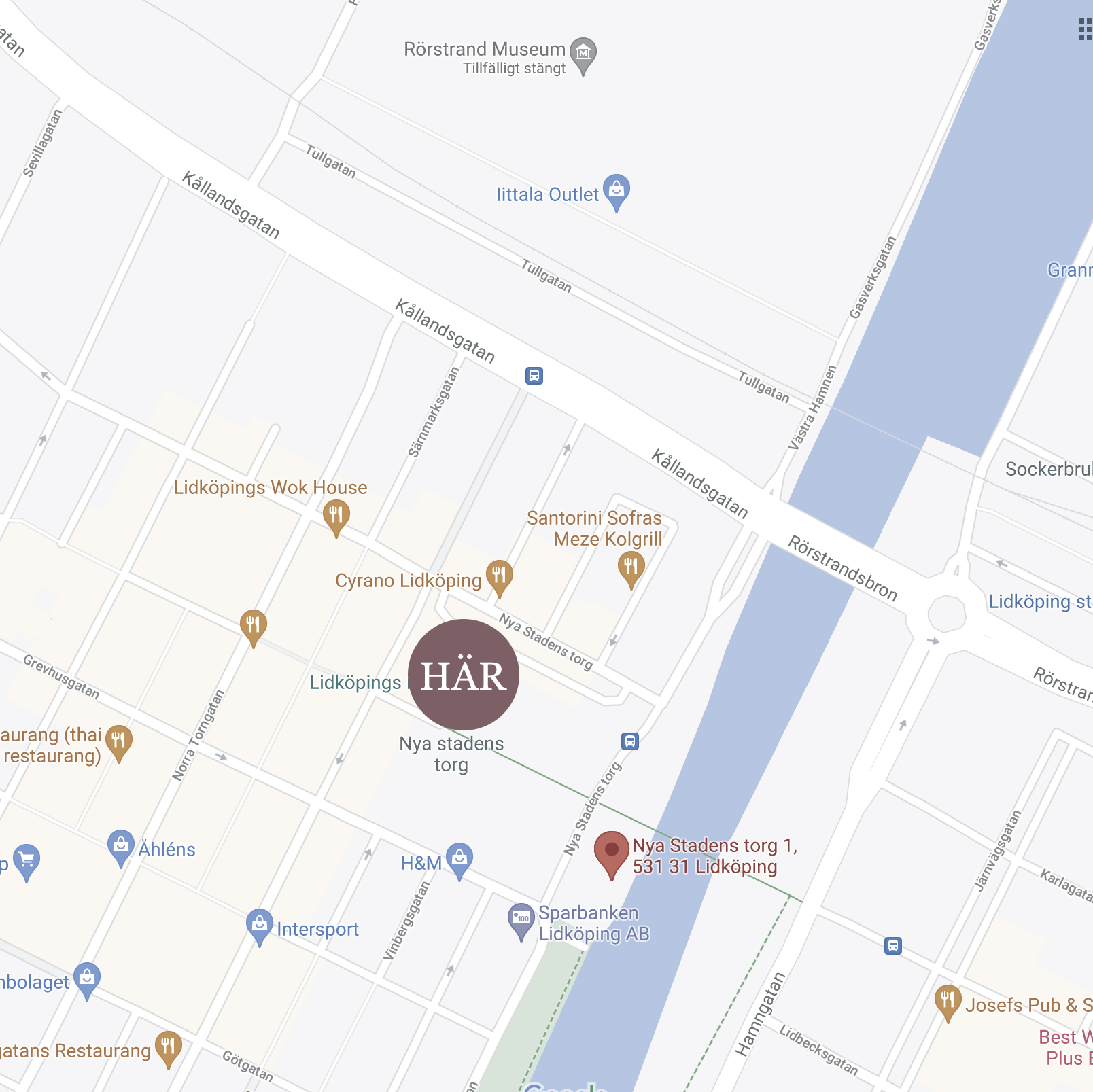 Karta över torget, Lidköping